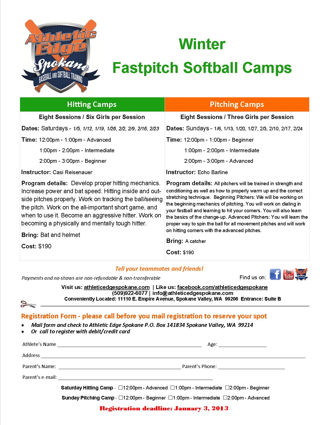  Fastpitch_Softball_Camps Jan 2013